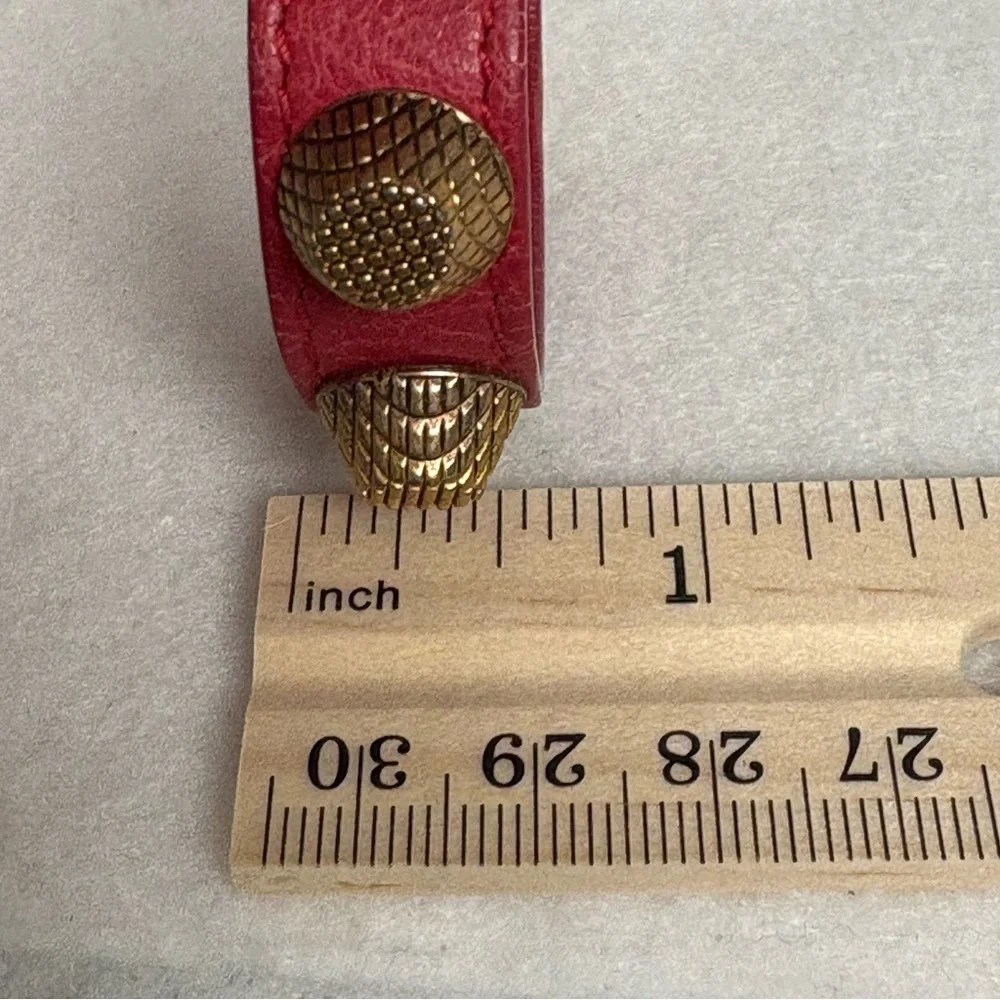 BALENCIAGA Giant Studded Leather Arena Red Bracelet